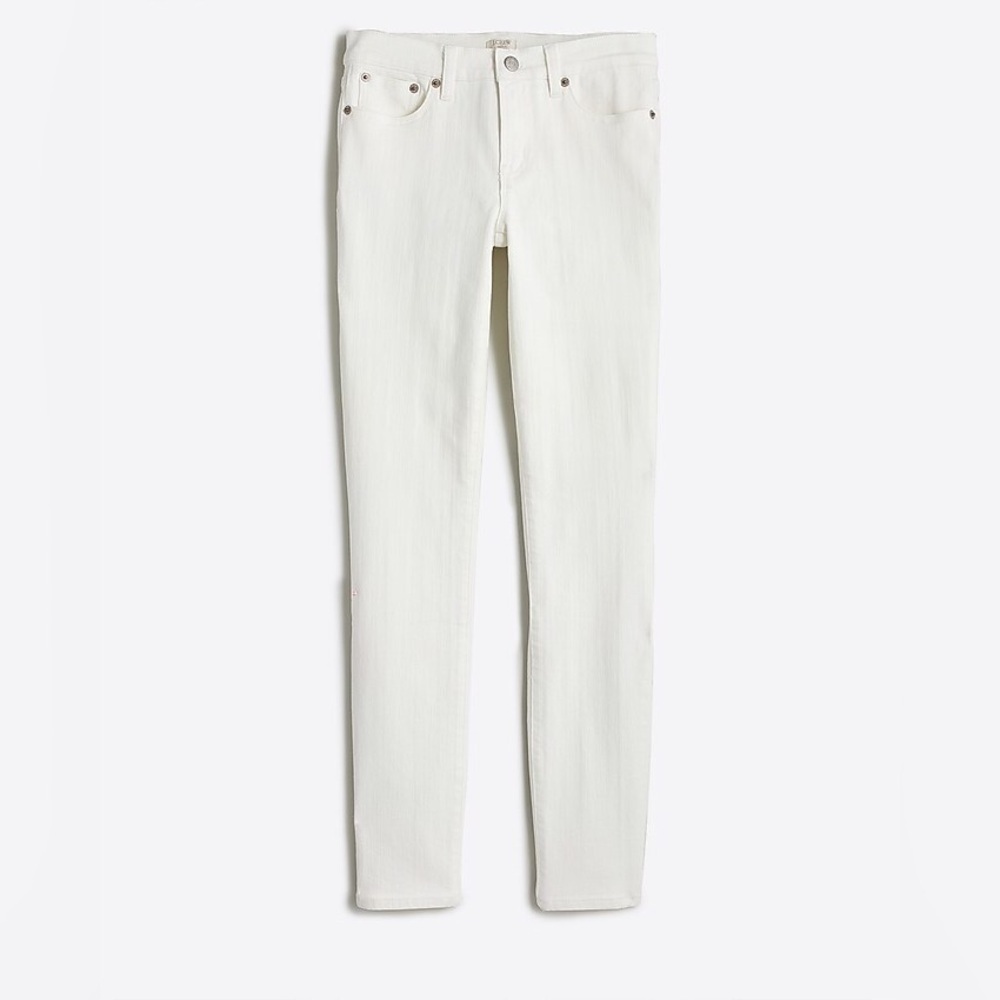 J. Crew 8" Midrise Skinny Ankle Jean in White Denim